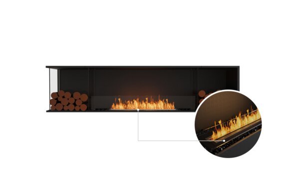 Flex 86LC.BX2 Left Corner - Ethanol - Black / Black / Installed view - Logs not included by EcoSmart Fire